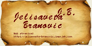 Jelisaveta Branović vizit kartica